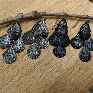 Fashion Earrings Bundle, Silver+Black